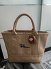Jute Tote Bag Embroidered Casual Shopper