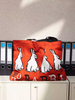 Four Rabbits Graffiti Canvas Zip Tote