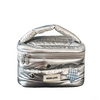 Silver Quilted Cosmetic Bag Custom Size Acceptable
