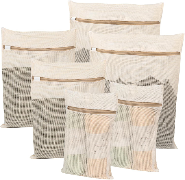 Cotton Mesh Laundry Bag with Sturdy Zipper