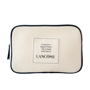 Off‑White Waffle Texture Cosmetic Organizer Pouch